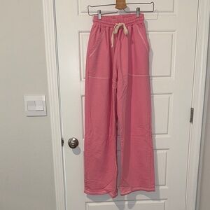bright pink flare sweatpants